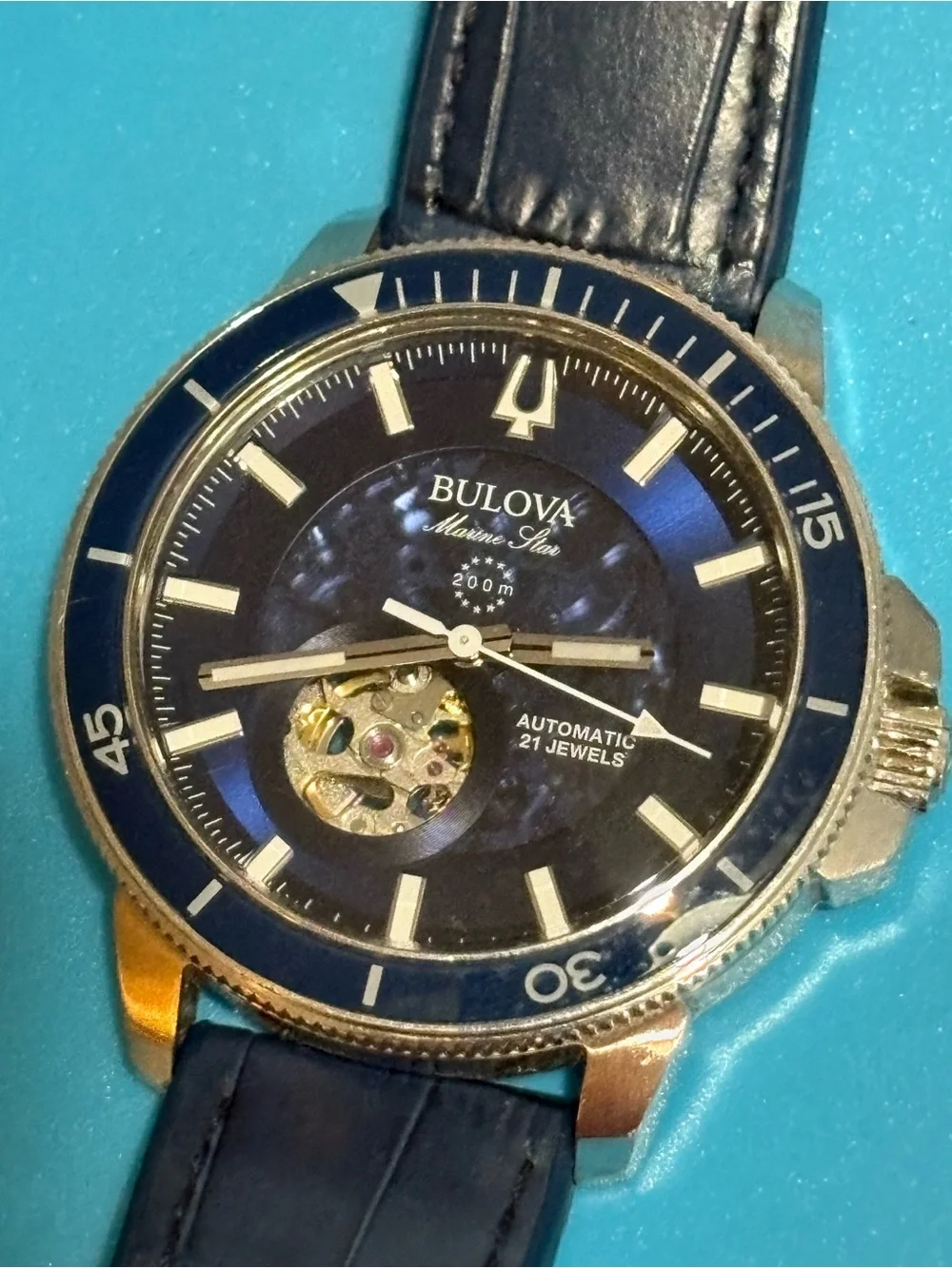 Bulova Men’s Marine Star Automatic Watch with Blue Strap